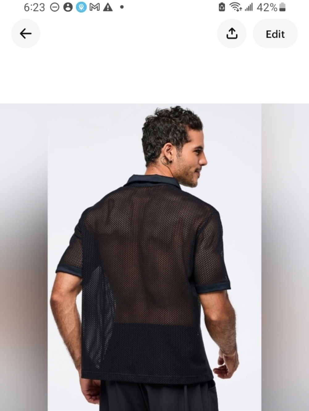 Men's Black Mesh Polo Shirt - Breathable Short Sleeve